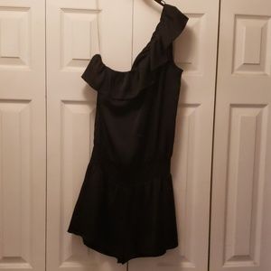 Black one shoulder romper